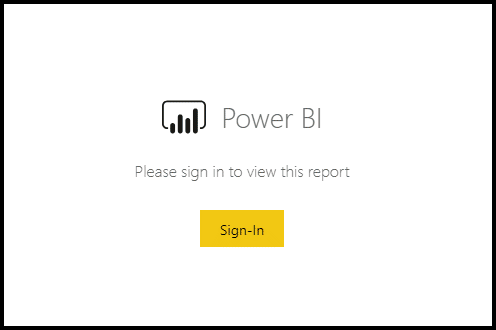 To view the report, the user must sign-in to Power BI. The images shows the sign-in UI used for this purpose.