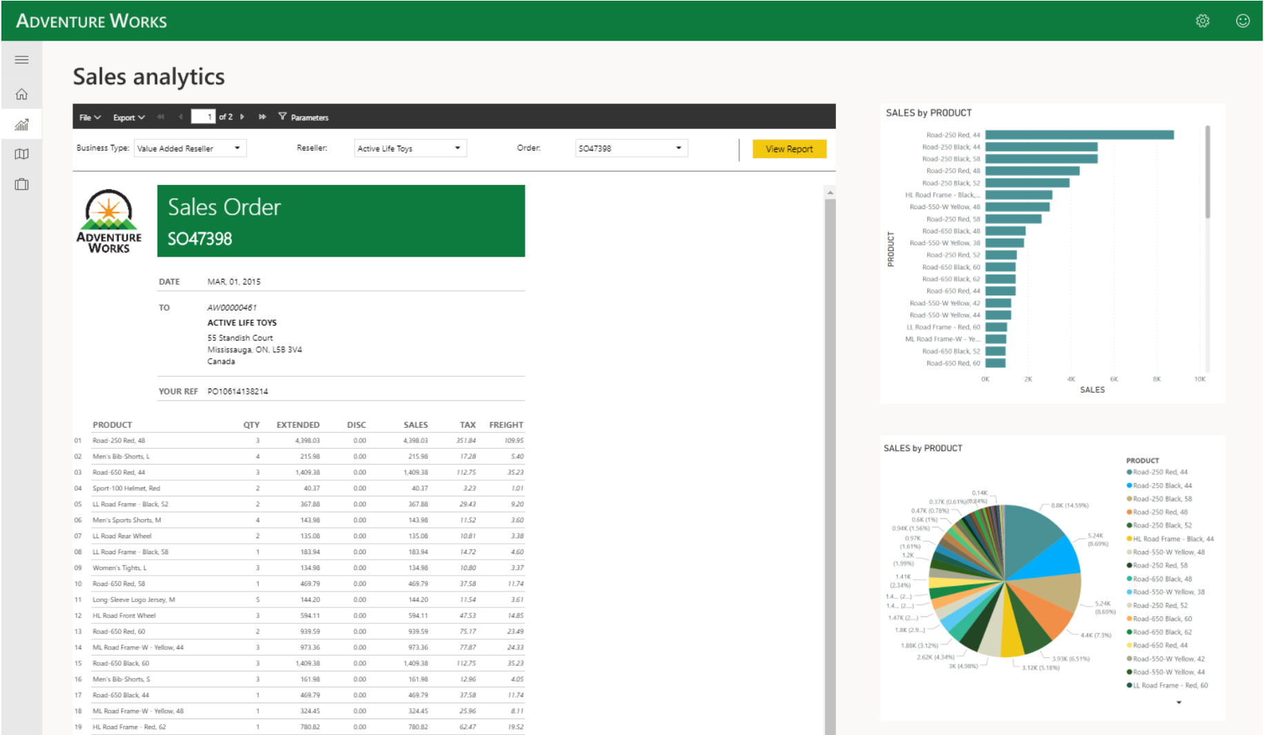 Power BI paginated report embedded in an application for non-Power BI users