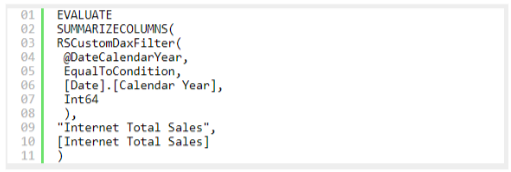 RSCustomDaxFilter expands each value before the DAX query is executed