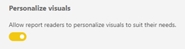 Toggle for turning on personalize visuals feature