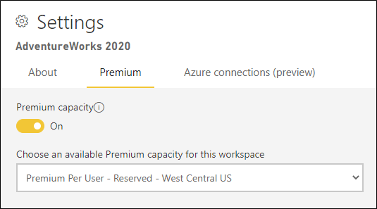 This is a picture of the capacity settings page