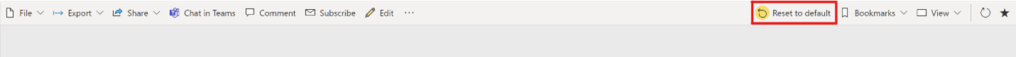 Reset to default button on Power BI action bar