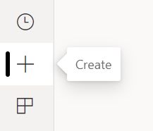 Create button in the left navigation pane of the Power BI service. Icon looks like the Plus sign