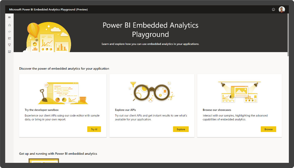 Power BI embedded analytics home