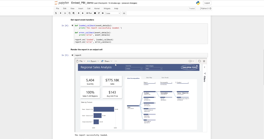 Power BI in Jupyter notebooks