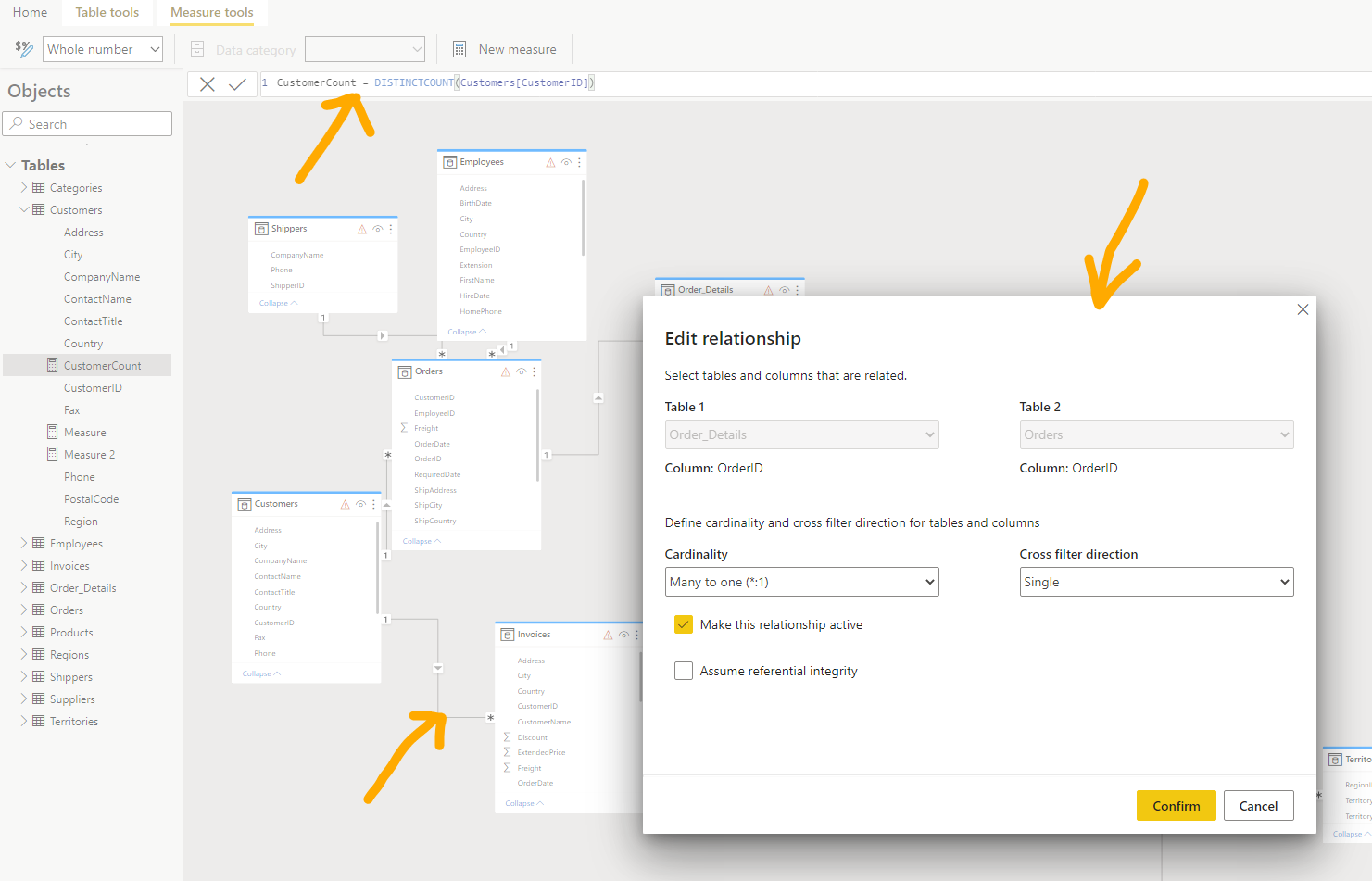 Model view- Edit relationships