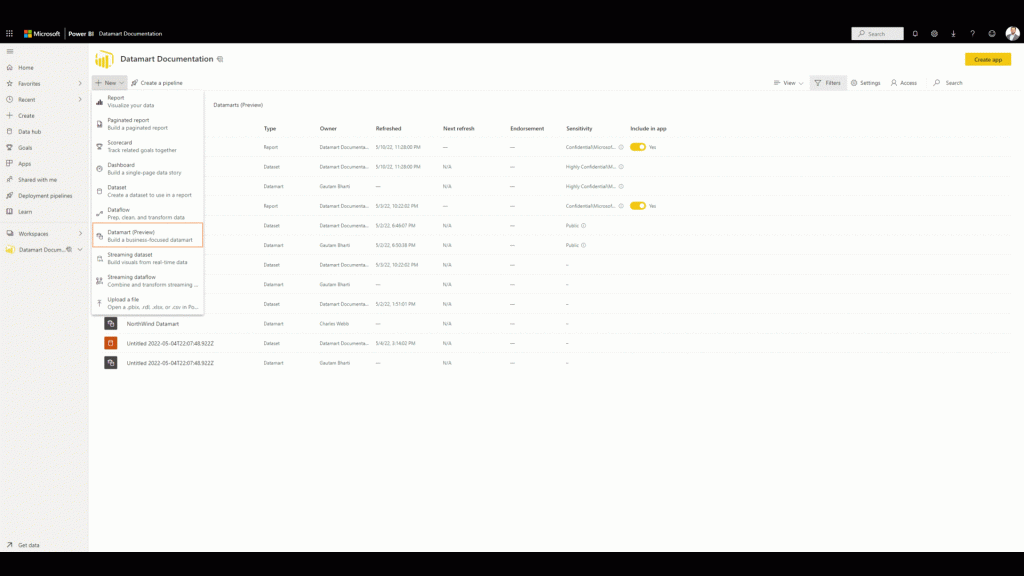 Datamart Overview gif