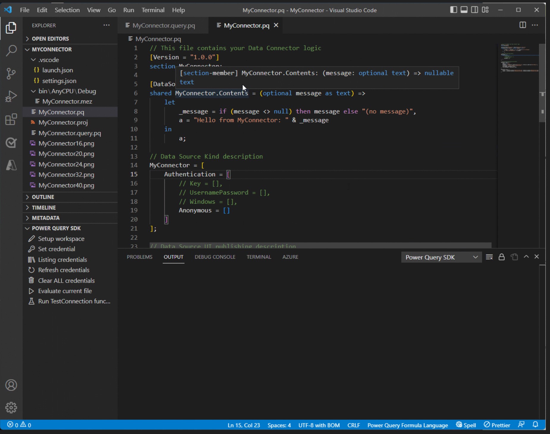 The new Power Query SDK in Visual Studio Code