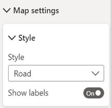 Toggle for Azure Maps visual that shows or hides labels on the map