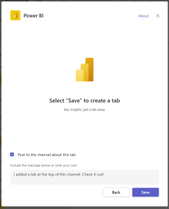 Screenshot showing the new configuration experience in Microsoft Teams.