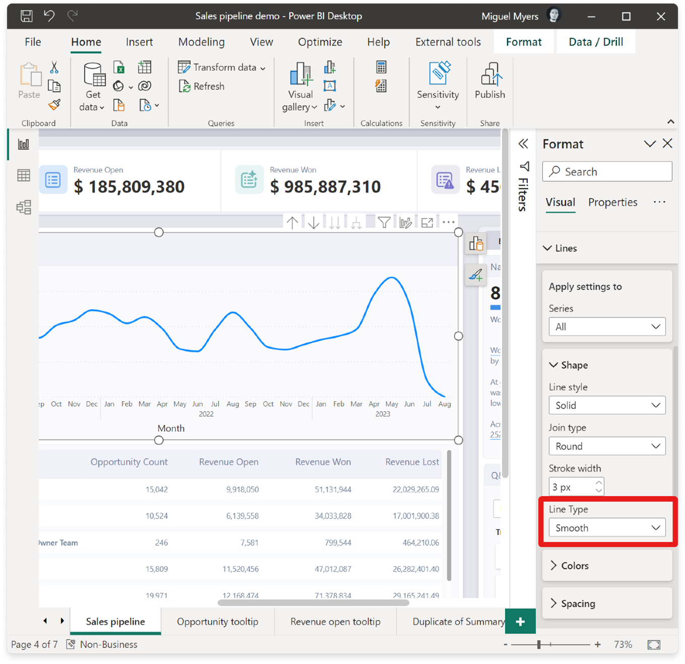 create smoother line and area charts