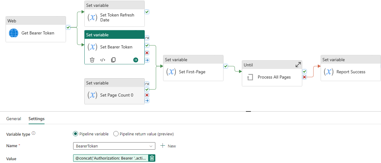 Initializing the BearerToken variable