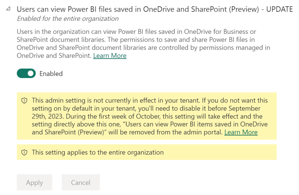 New OneDrive and SharePoint setting will be on by default