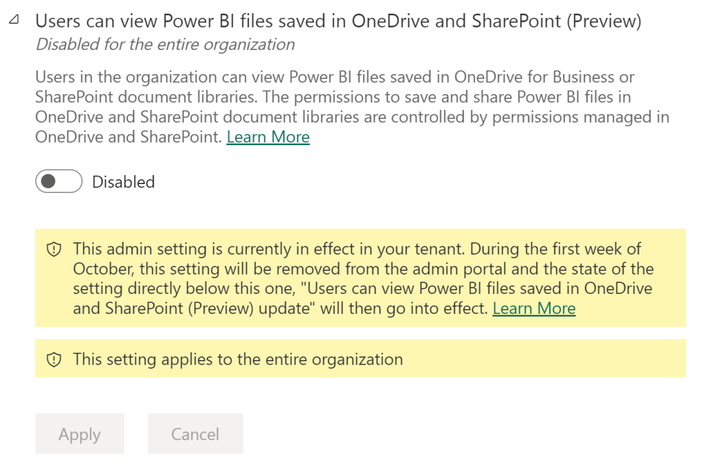 Old OneDrive and SharePoint viewer admin setting. Off by default. 