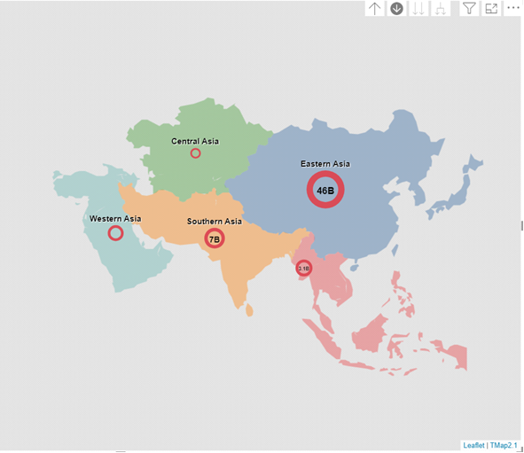 A map of the world with red circles

Description automatically generated